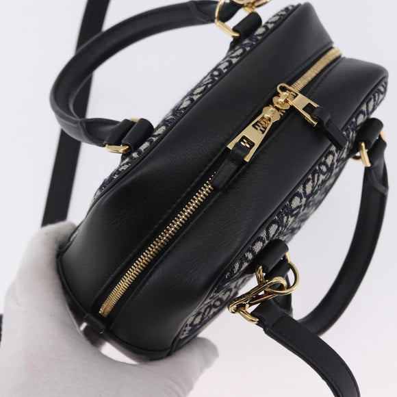 LOEWE Anagram Amazona 16 Hand Bag Canvas 2way Black Gold Tone Auth 199041SAM