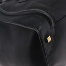 CELINE Luggage Mini Shopper Hand Bag Leather Black Gold Auth 199051A-10