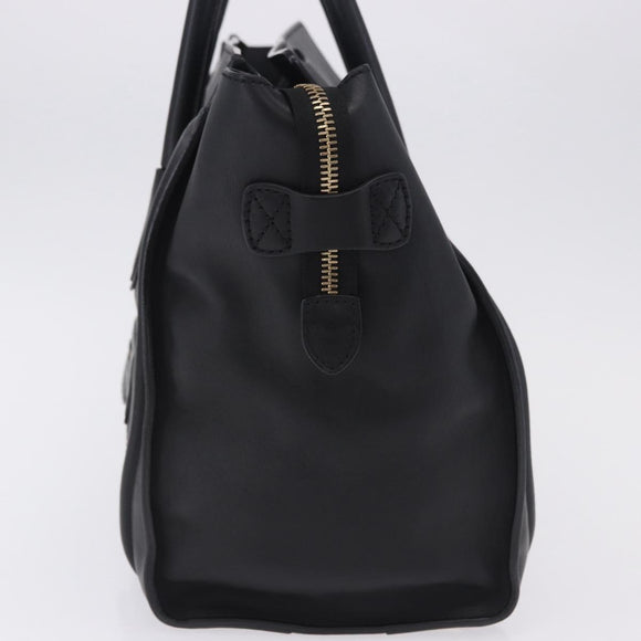 CELINE Luggage Mini Shopper Hand Bag Leather Black Gold Auth 199051A