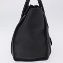 CELINE Luggage Mini Shopper Hand Bag Leather Black Gold Auth 199051A-5