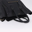 CELINE Luggage Mini Shopper Hand Bag Leather Black Gold Auth 199051A-6