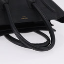 CELINE Luggage Mini Shopper Hand Bag Leather Black Gold Auth 199051A-7