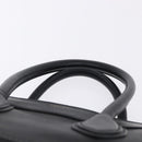 CELINE Luggage Mini Shopper Hand Bag Leather Black Gold Auth 199051A-8