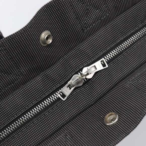 HERMES Her Line Tote PM Tote Bag Canvas Gray Silver Auth 199054A