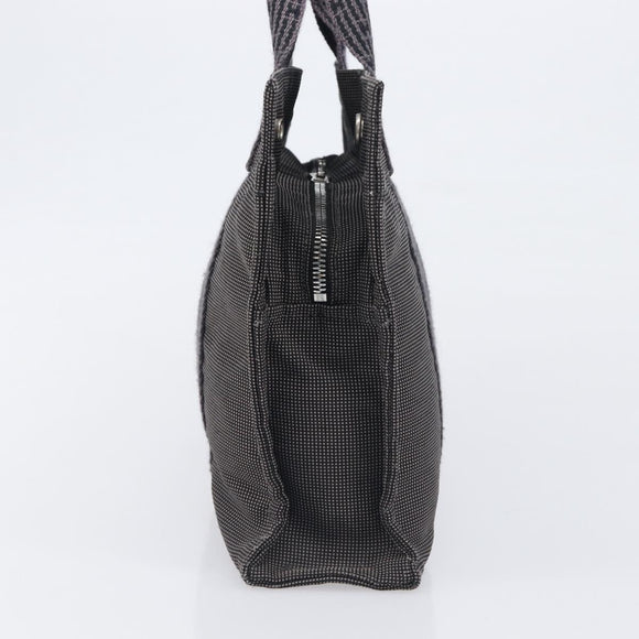 HERMES Her Line Tote PM Tote Bag Canvas Gray Silver Auth 199054A
