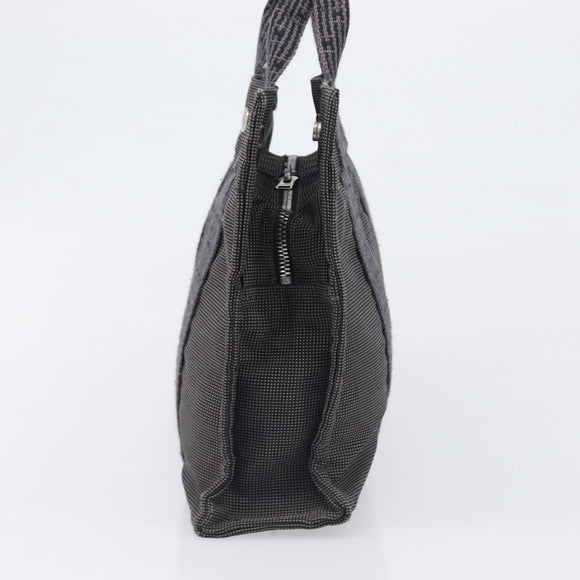 HERMES Her Line Tote PM Tote Bag Canvas Gray Silver Auth 199054A
