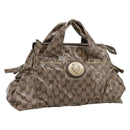 GUCCI GG Crystal Histeria Hand Bag Coated Canvas Beige Gold 197020 Auth 199055-1