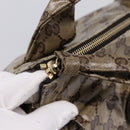 GUCCI GG Crystal Histeria Hand Bag Coated Canvas Beige Gold 197020 Auth 199055-15