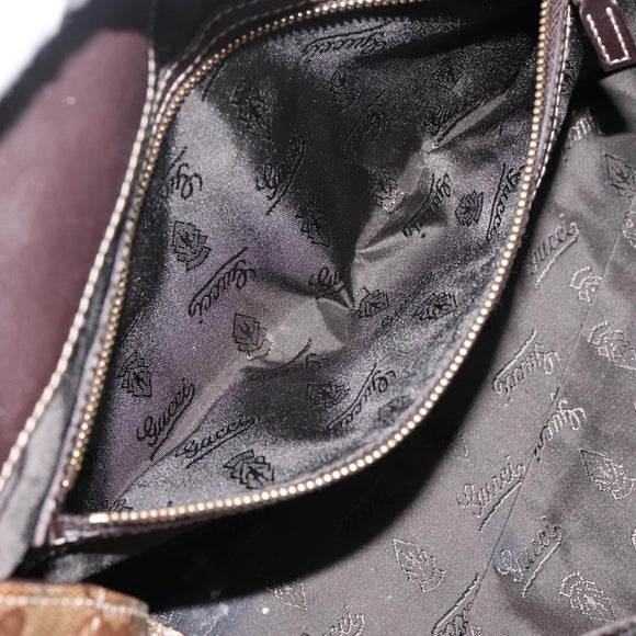 GUCCI GG Crystal Histeria Hand Bag Coated Canvas Beige Gold 197020 Auth 199055