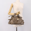 GUCCI GG Crystal Histeria Hand Bag Coated Canvas Beige Gold 197020 Auth 199055-23