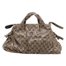 GUCCI GG Crystal Histeria Hand Bag Coated Canvas Beige Gold 197020 Auth 199055-3