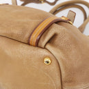 PRADA Hand Bag Leather 2way Beige Gold Auth 199056-15