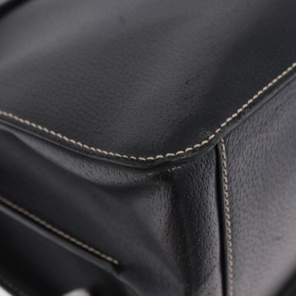 Salvatore Ferragamo Business Bag Leather Black Silver Auth 199057