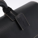 Salvatore Ferragamo Business Bag Leather Black Silver Auth 199057-14
