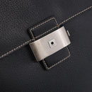 Salvatore Ferragamo Business Bag Leather Black Silver Auth 199057-15