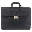 Salvatore Ferragamo Business Bag Leather Black Silver Auth 199057-2