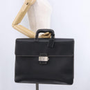 Salvatore Ferragamo Business Bag Leather Black Silver Auth 199057-24