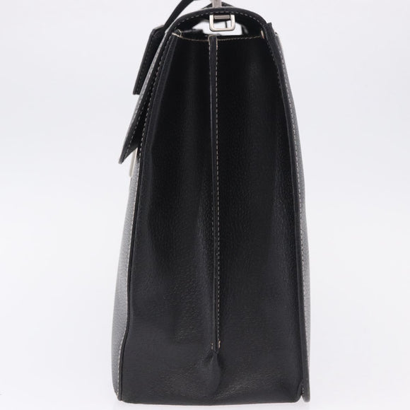 Salvatore Ferragamo Business Bag Leather Black Silver Auth 199057