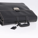 Salvatore Ferragamo Business Bag Leather Black Silver Auth 199057-6