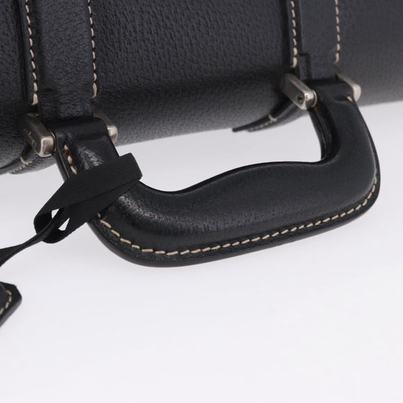 Salvatore Ferragamo Business Bag Leather Black Silver Auth 199057