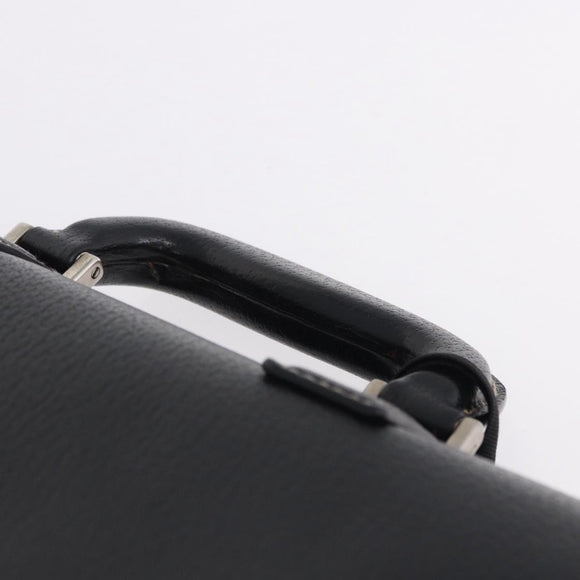 Salvatore Ferragamo Business Bag Leather Black Silver Auth 199057