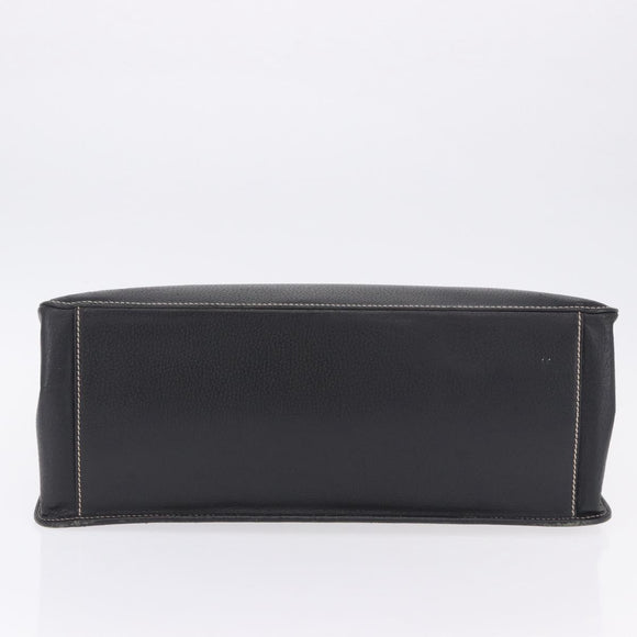 Salvatore Ferragamo Business Bag Leather Black Silver Auth 199057