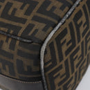 FENDI Zucca Canvas Vanity Hand Bag Brown Gold Tone Auth 199059-14