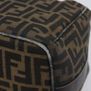 FENDI Zucca Canvas Vanity Hand Bag Brown Gold Tone Auth 199059-15