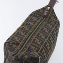 FENDI Zucca Canvas Vanity Hand Bag Brown Gold Tone Auth 199059-9