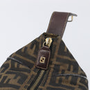 FENDI Zucca Canvas Vanity Hand Bag Brown Gold Tone Auth 199059-18