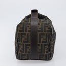 FENDI Zucca Canvas Vanity Hand Bag Brown Gold Tone Auth 199059-3