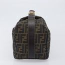 FENDI Zucca Canvas Vanity Hand Bag Brown Gold Tone Auth 199059-4