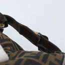 FENDI Zucca Canvas Vanity Hand Bag Brown Gold Tone Auth 199059-7