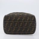 FENDI Zucca Canvas Vanity Hand Bag Brown Gold Tone Auth 199059-5