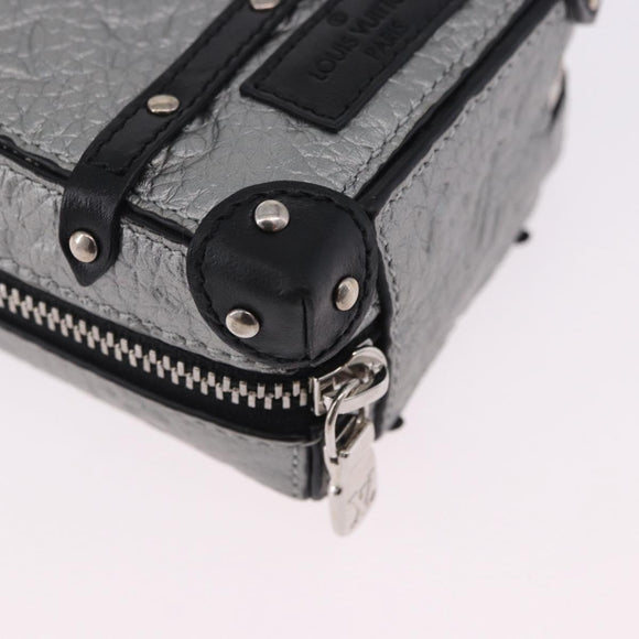 LOUIS VUITTON Monogram BackpackTrunk Charm Silver Black M01392 LV Auth 199063M