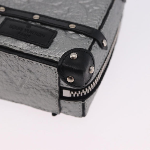 LOUIS VUITTON Monogram BackpackTrunk Charm Silver Black M01392 LV Auth 199063M