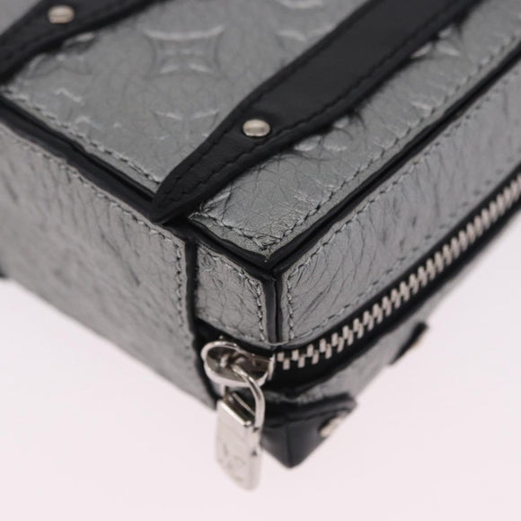LOUIS VUITTON Monogram BackpackTrunk Charm Silver Black M01392 LV Auth 199063M