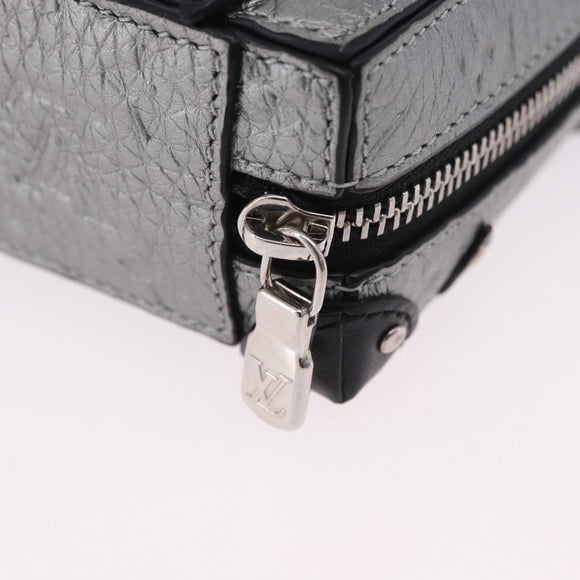 LOUIS VUITTON Monogram BackpackTrunk Charm Silver Black M01392 LV Auth 199063M