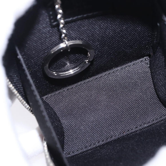LOUIS VUITTON Monogram BackpackTrunk Charm Silver Black M01392 LV Auth 199063M