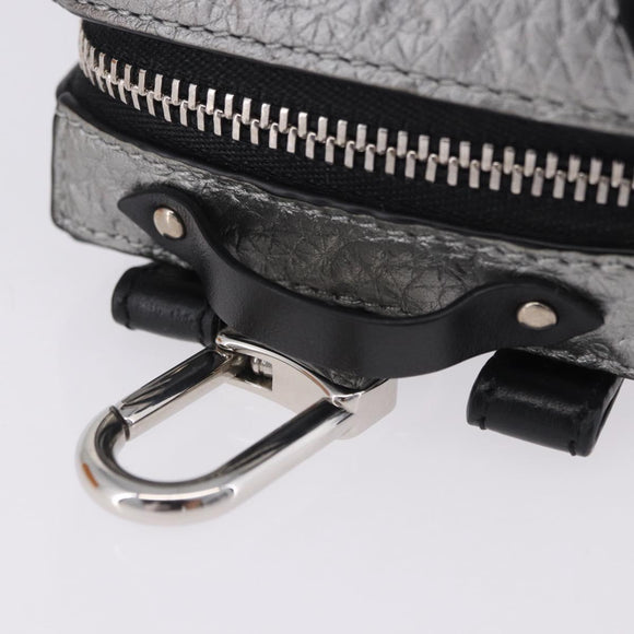 LOUIS VUITTON Monogram BackpackTrunk Charm Silver Black M01392 LV Auth 199063M