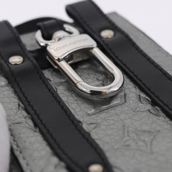 LOUIS VUITTON Monogram BackpackTrunk Charm Silver Black M01392 LV Auth 199063M
