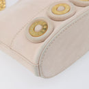 TIFFANY&Co. Chain Shoulder Bag Leather Beige Gold Tone Auth 199065-15