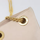 TIFFANY&Co. Chain Shoulder Bag Leather Beige Gold Tone Auth 199065-11