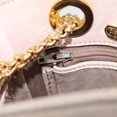 TIFFANY&Co. Chain Shoulder Bag Leather Beige Gold Tone Auth 199065-21
