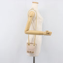 TIFFANY&Co. Chain Shoulder Bag Leather Beige Gold Tone Auth 199065-24