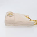 TIFFANY&Co. Chain Shoulder Bag Leather Beige Gold Tone Auth 199065-3