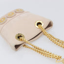 TIFFANY&Co. Chain Shoulder Bag Leather Beige Gold Tone Auth 199065-6