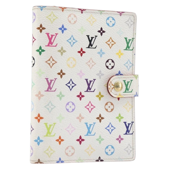 LOUIS VUITTON Monogram Multicolor Agenda PM Cover White R20896 LV Auth 199066