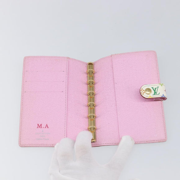 LOUIS VUITTON Monogram Multicolor Agenda PM Cover White R20896 LV Auth 199066