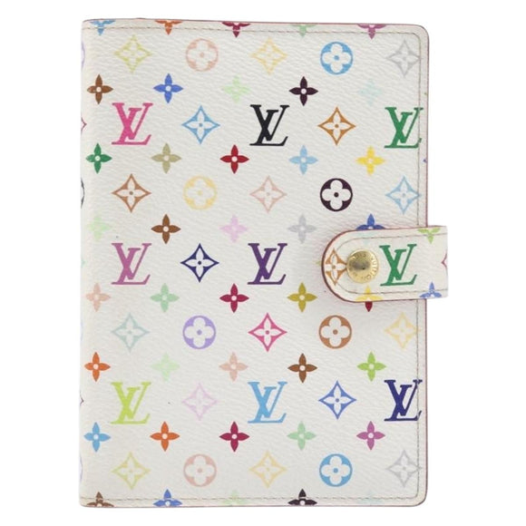 LOUIS VUITTON Monogram Multicolor Agenda PM Cover White R20896 LV Auth 199066